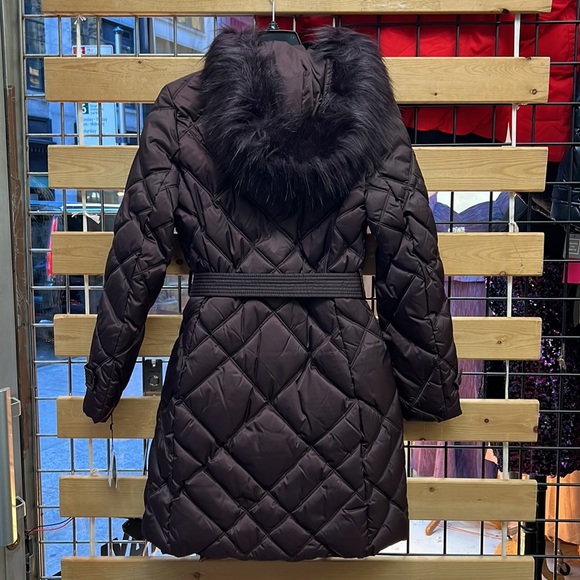 NWT,LAUNDRY BY SHELLI SEGAL DIAMOND QUILTED PUFFER JACKET,black plum - Picture 9 of 17